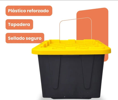 2 cajas de almacenamiento uso rudo 102 L con tapa