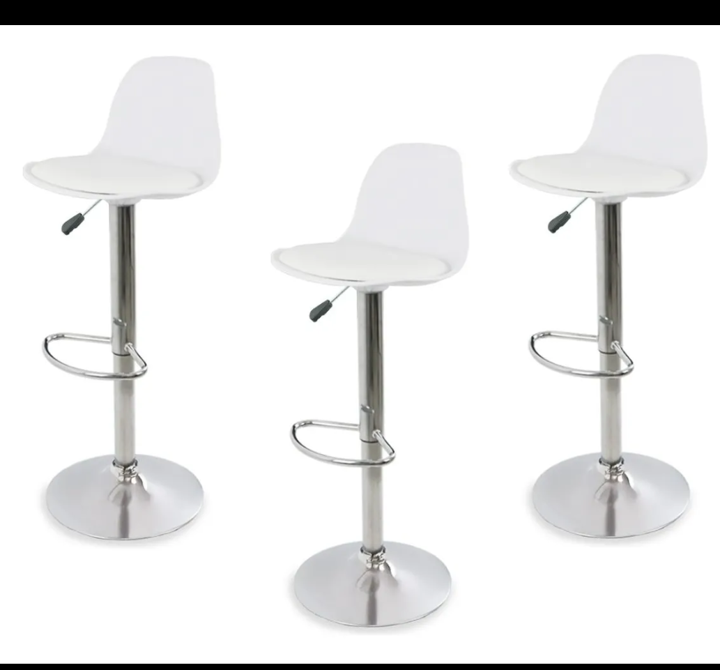5 bancos modelo Tulip con asiento acolchado