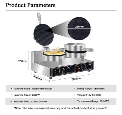 Máquina De Conos De Helado Con Marquesitas Doble