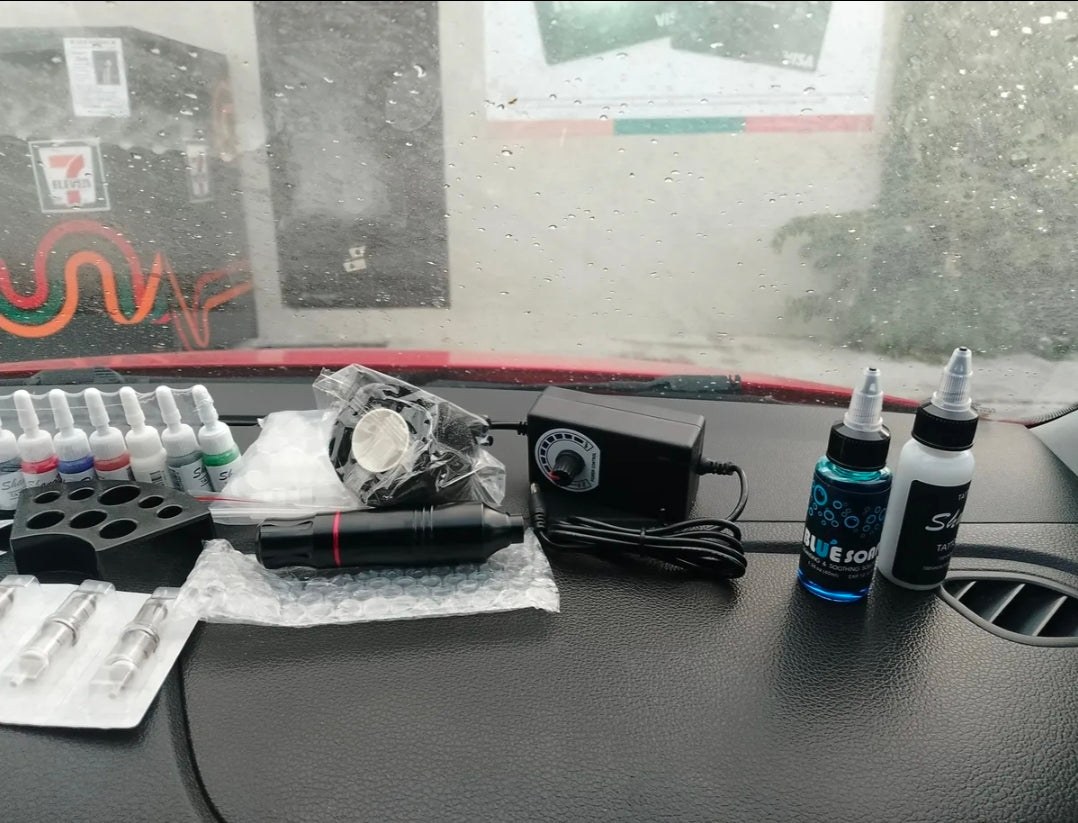 Kit  Para Tatuar Profesional Con 12 Tintas