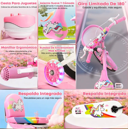 Bicicleta Infantil R16 rosa 4-12 Años Con Ruedas Auxiliares Rgb