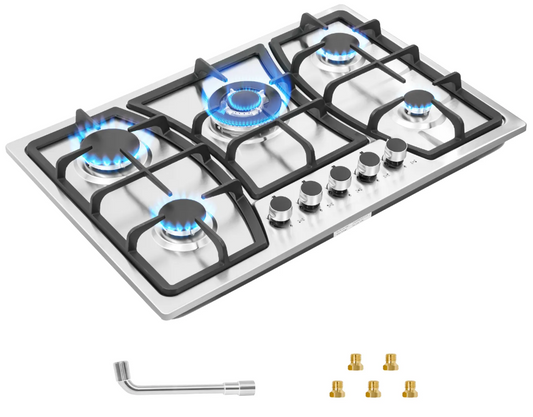 PARRILLA 5 QUEMADORES ACERO INOX GLP Y GN DWALEMXF