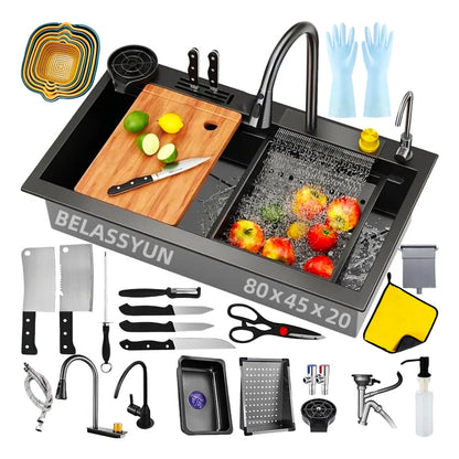 Tarja Fregadero De Cocina 304 Acero Inox 80*45cm+ Kit Cocina