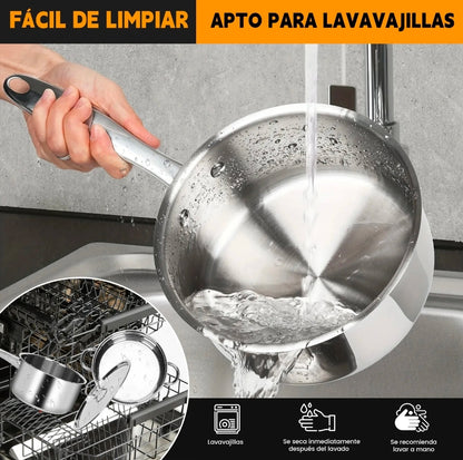 Batería De Cocina Juego De Ollas Acero Inoxidable 15 Piezas