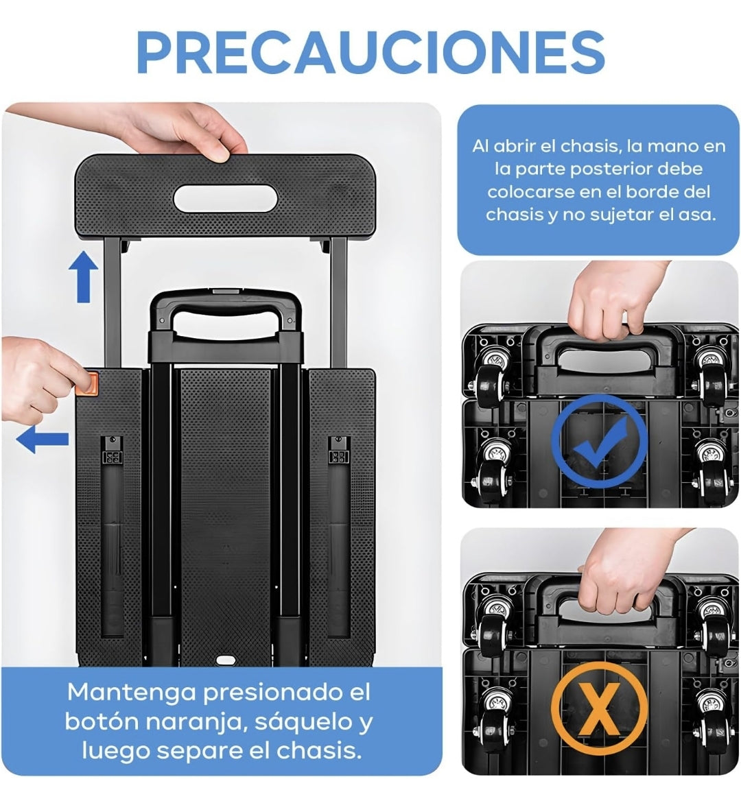 Diablito De Carga Plegable Con Extensible 200kg