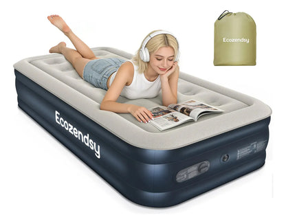 Colchón Inflable Individual Con Bomba Eléctrica De Enchufe Cama De Aire Portátil 195*100*40 cm