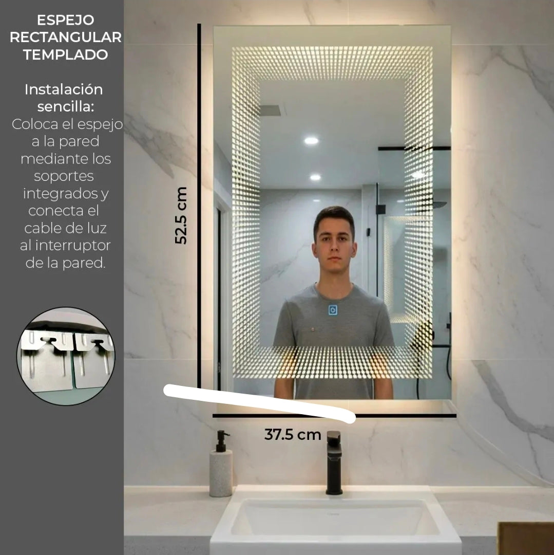 Espejo LED infiniti 3D 37x52cm