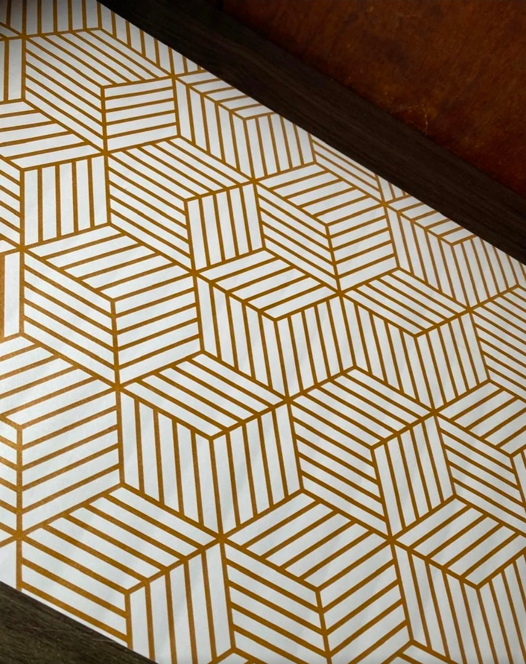 Papel tapiz para pared Oro Hexagonal Autoadhesivo