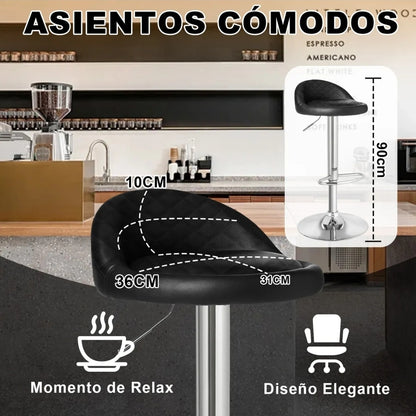 2 bancos altura ajustable NEGRO