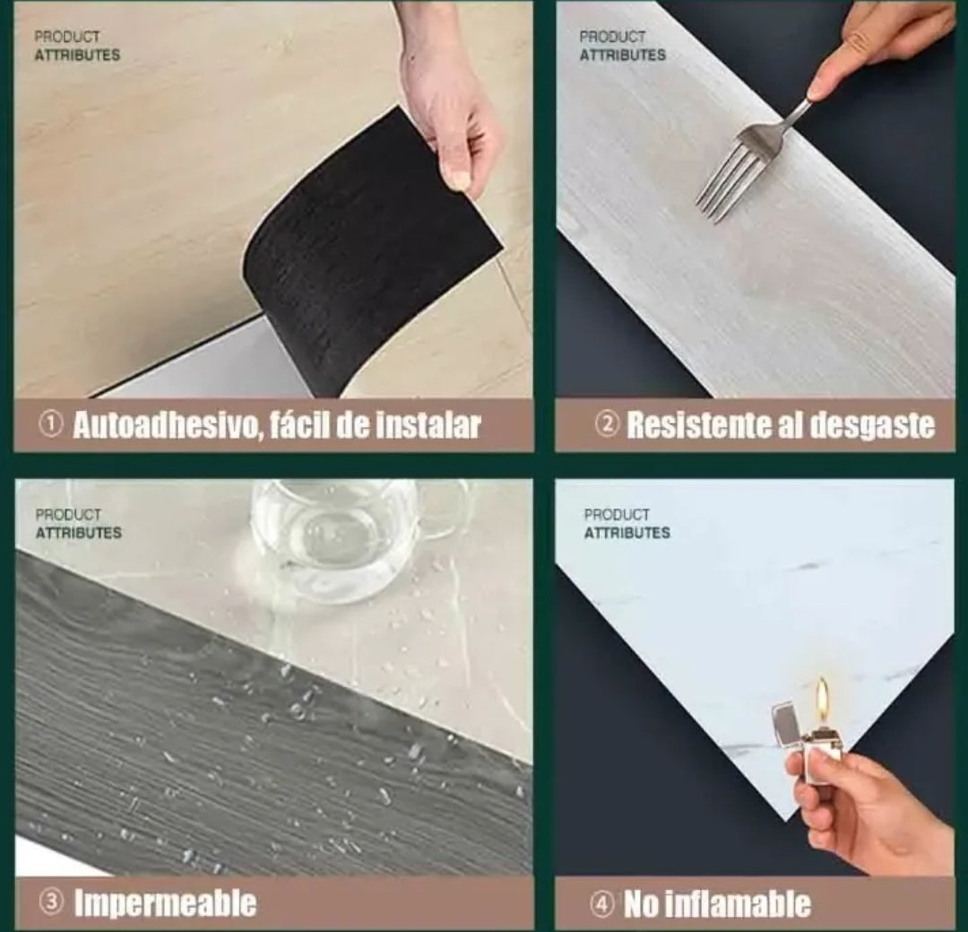 Piso Duela vinilica imitación madera 36 pz / 5m²