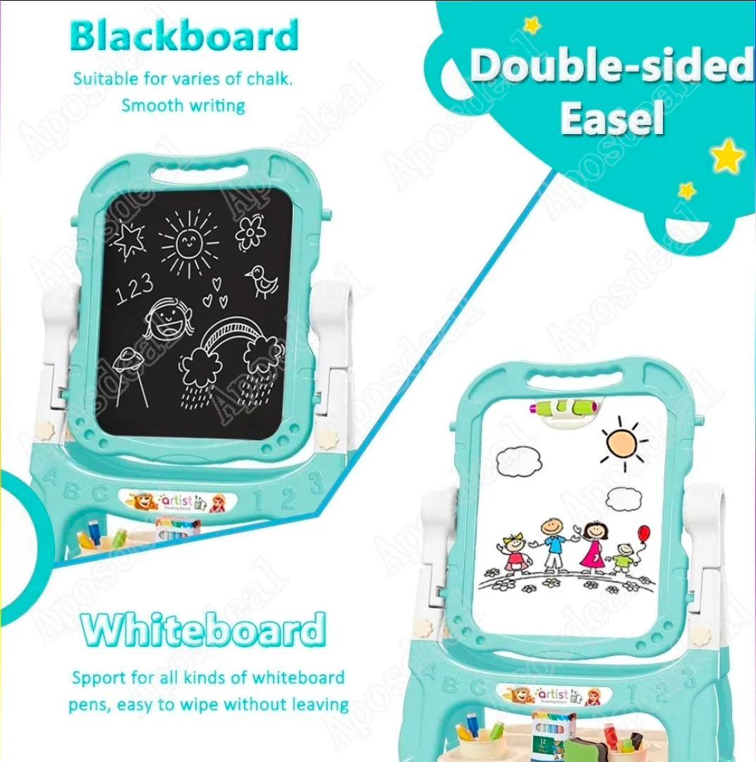 Caballete para niños ajustable con accesorios
