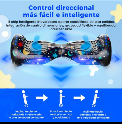 Patín Eléctrico Hoverboard Bluetooth 12km/h 55kg