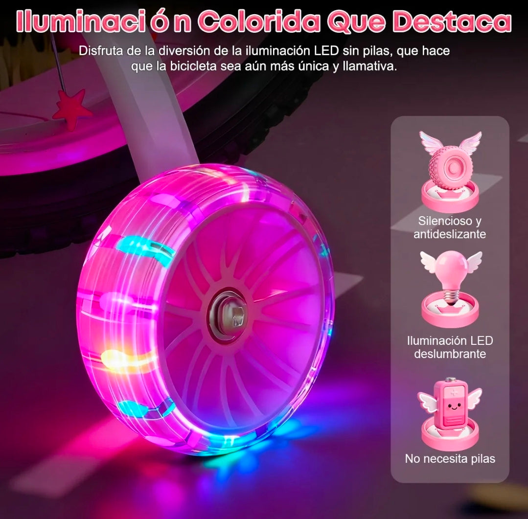 Bicicleta Infantil R16 rosa 4-12 Años Con Ruedas Auxiliares Rgb