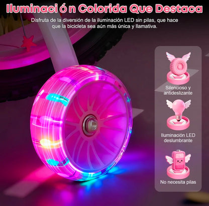 Bicicleta Infantil R16 rosa 4-12 Años Con Ruedas Auxiliares Rgb