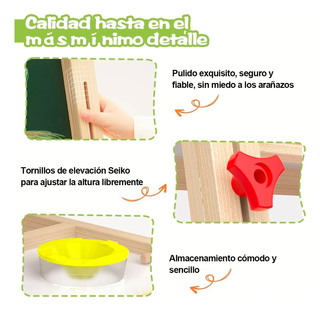 Caballete magnético infantil pizarrón para niños