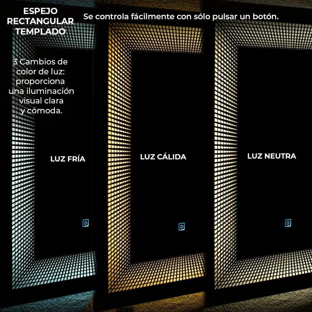 Espejo LED infiniti 3D 37x52cm