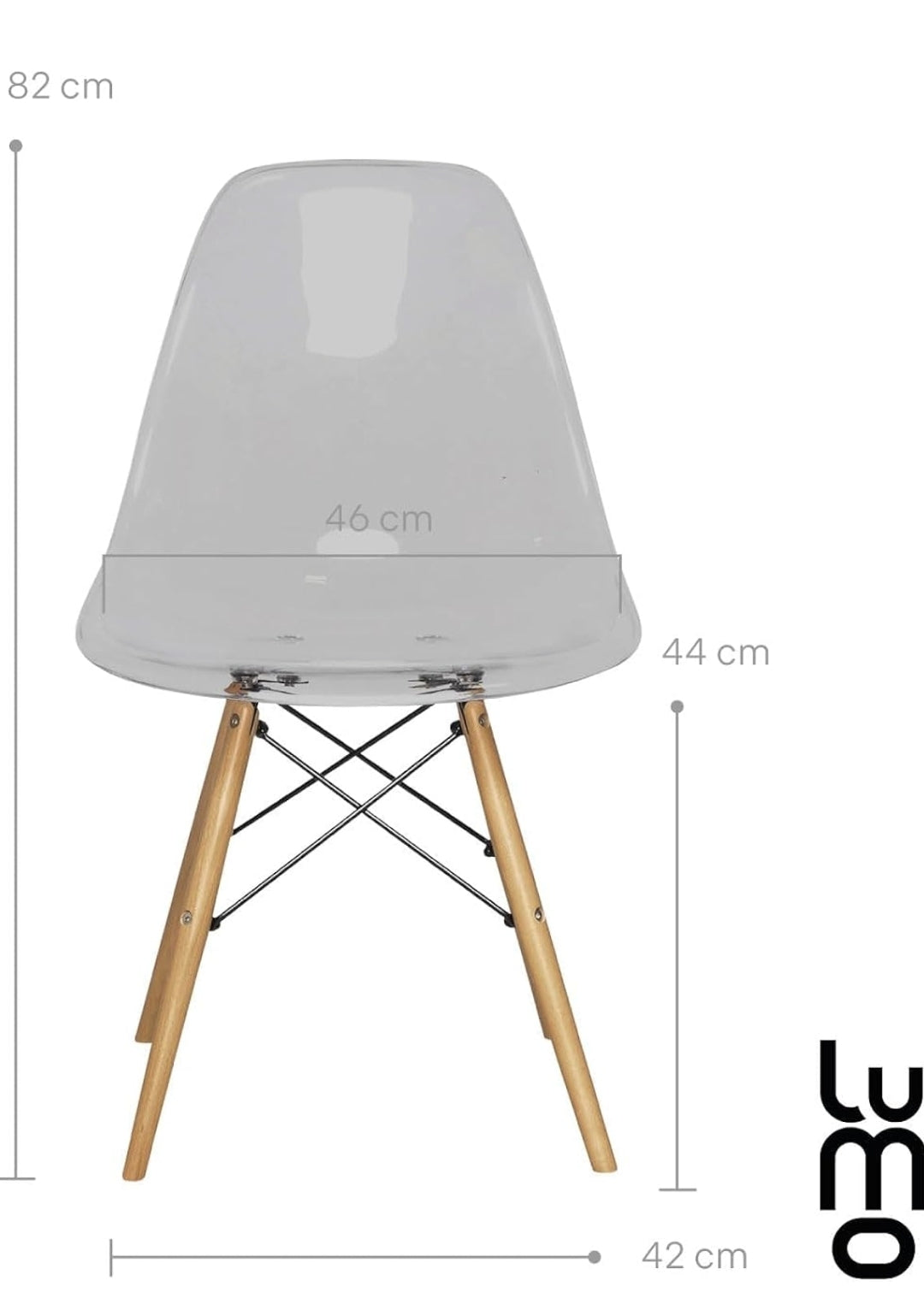 Set 4 sillas tipo eames acrílico