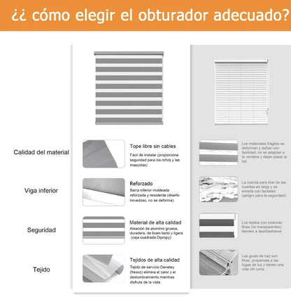 Persiana Doble Capa Zebra 100x200 Cm Enrollable
