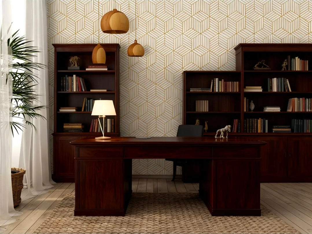 Papel tapiz para pared Oro Hexagonal Autoadhesivo