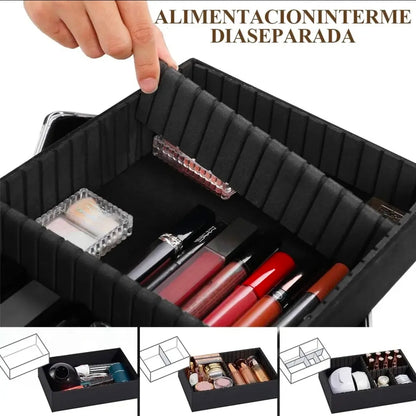Neceser Cosmetiquera Profesional 4 Nivele Reforzada Aluminio