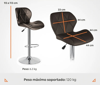 3 bancos con respaldo acolchados