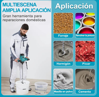 Mezcladora eléctrica de cemento/pintura 6 velocidades 3200w