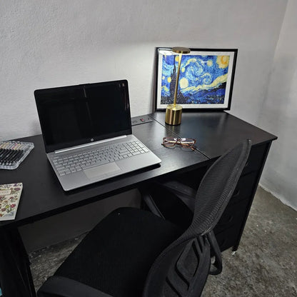 Escritorio Gamer y Oficina 152cm con 8 Cajones, Regleta USB y Tipo-C, Blanco