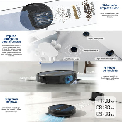 Aspiradora Robot Intelig Con Control Remoto