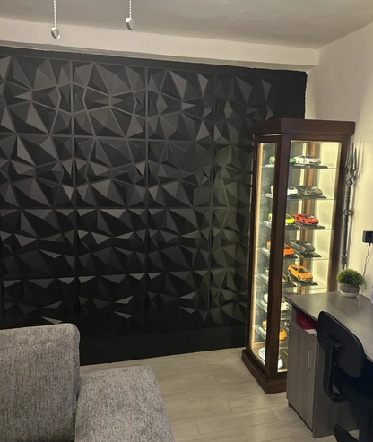 Paneles pvc decorativo 50x50 cm blanco / negro