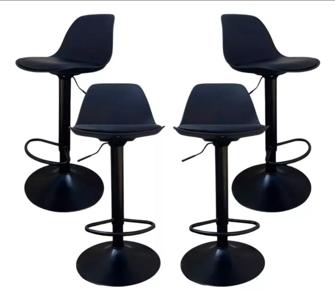 4 bancos modelo Tulip con asiento acolchado