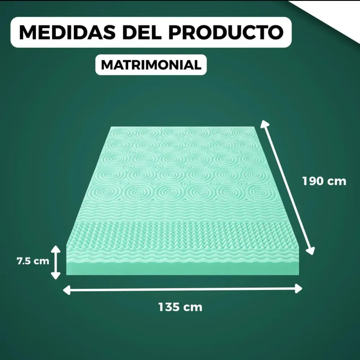 Colchoneta Memory Foam Bluelander 5cm y 7.5cm