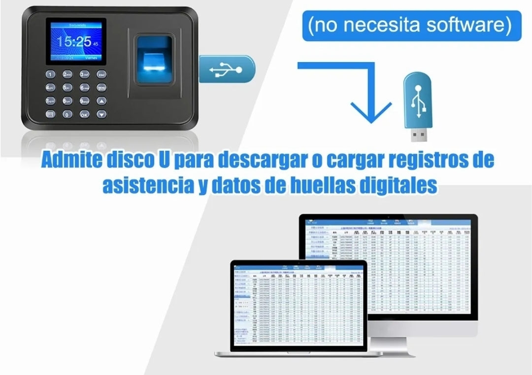 Reloj checador huella biométrica digital