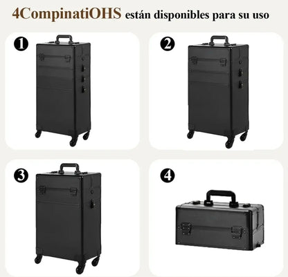 Neceser Cosmetiquera Profesional 4 Nivele Reforzada Aluminio