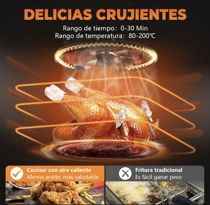 Freidora De Aire 8 En 1 Multifunción Inteligente 8L