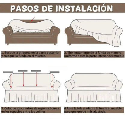Protector Cubre Sala Elástico Impermeable Alta Calidad 3 Piezas