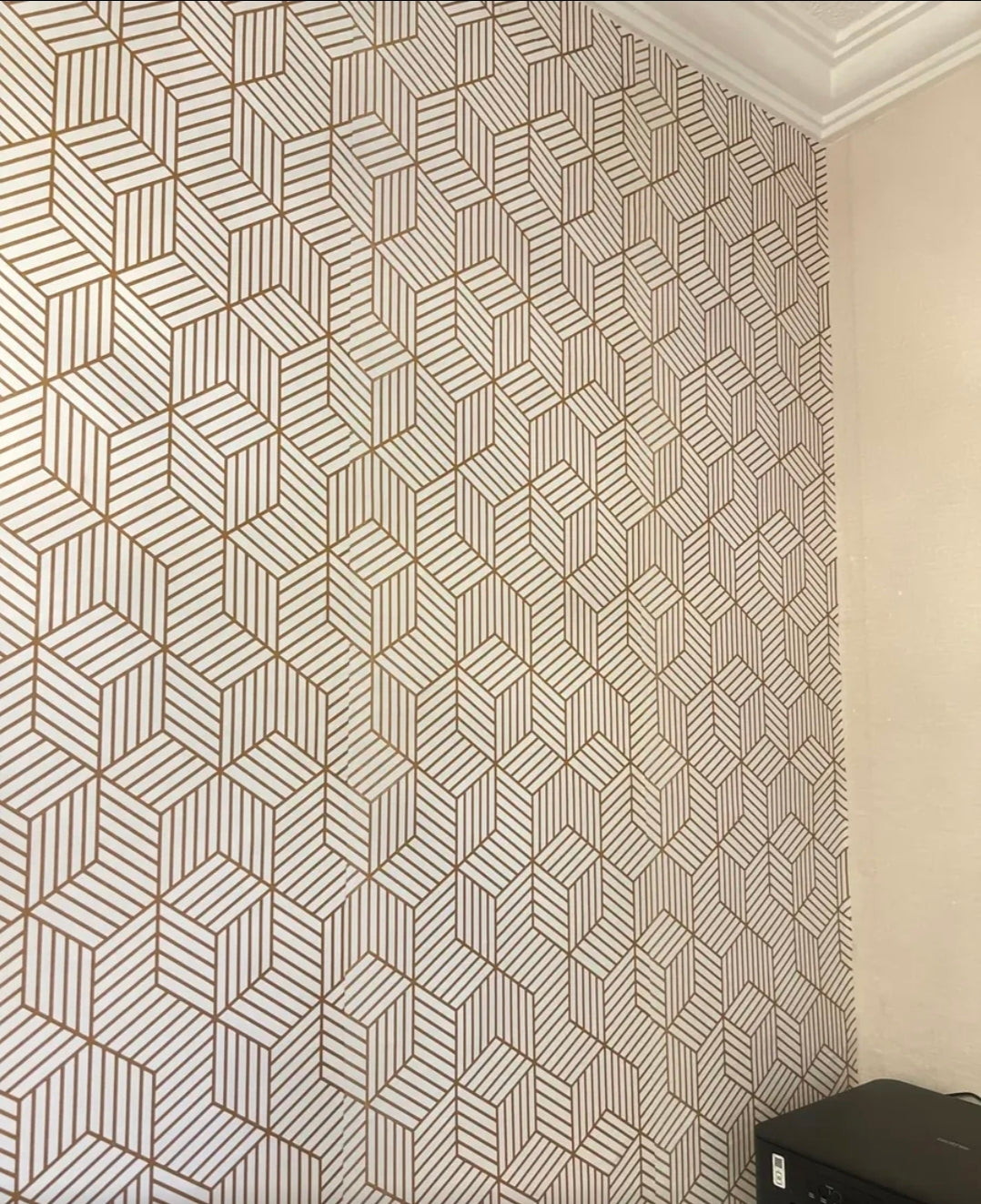 Papel tapiz para pared Oro Hexagonal Autoadhesivo