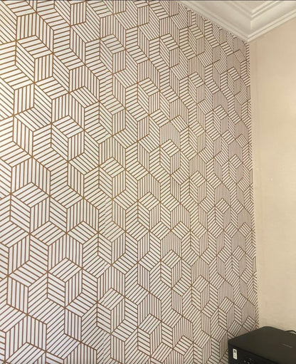 Papel tapiz para pared Oro Hexagonal Autoadhesivo