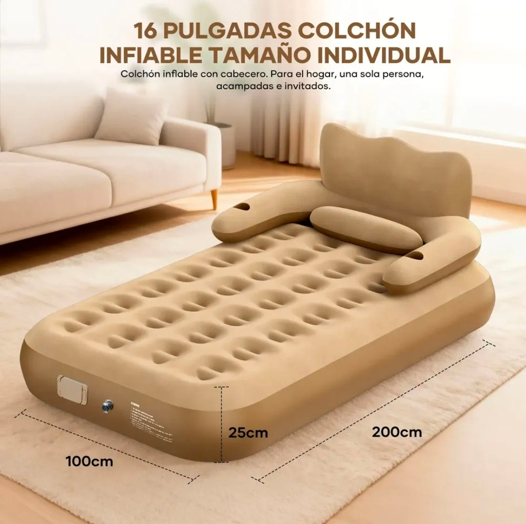 Colchón Inflable Individual Con Bomba Eléctrica