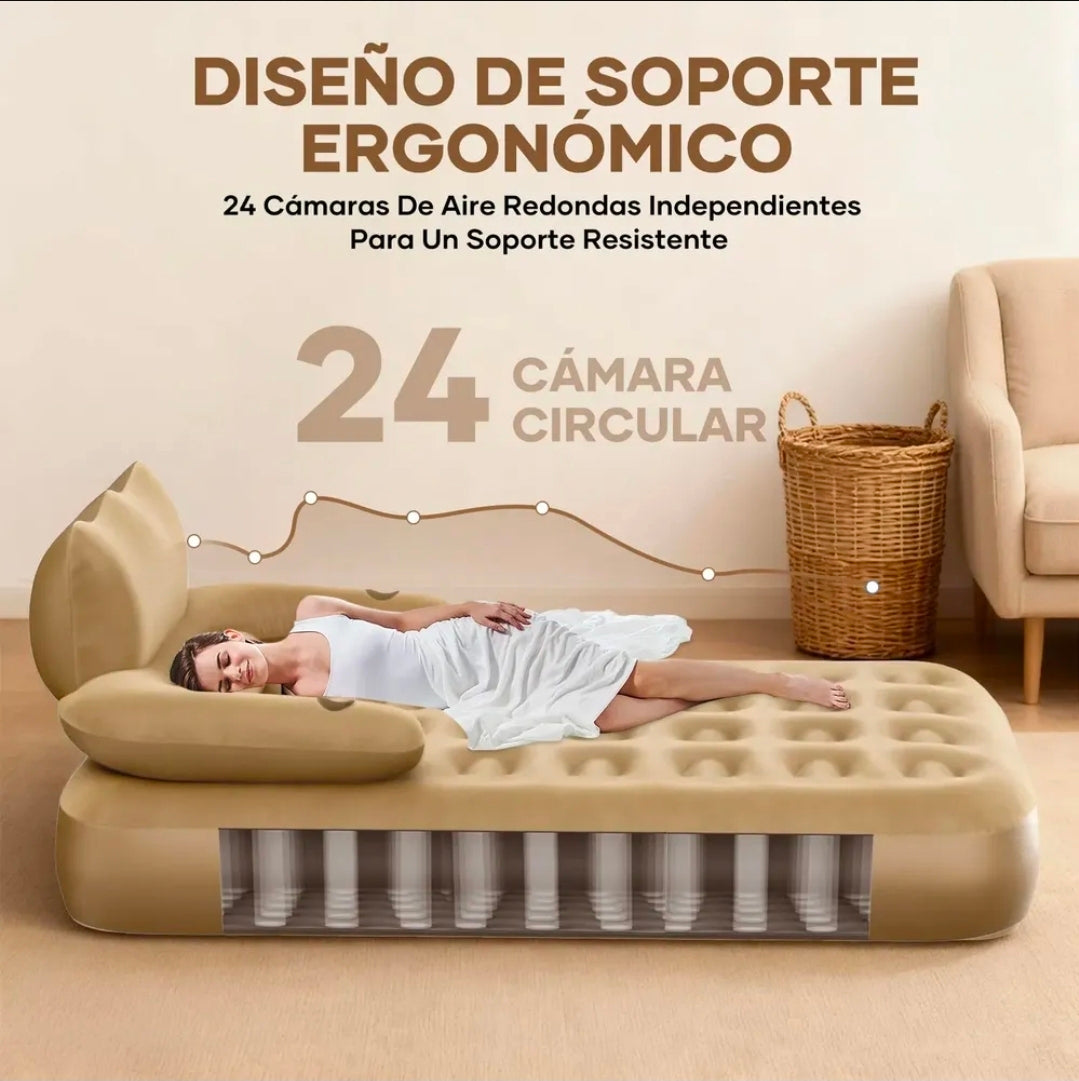 Colchón Inflable Individual Con Bomba Eléctrica