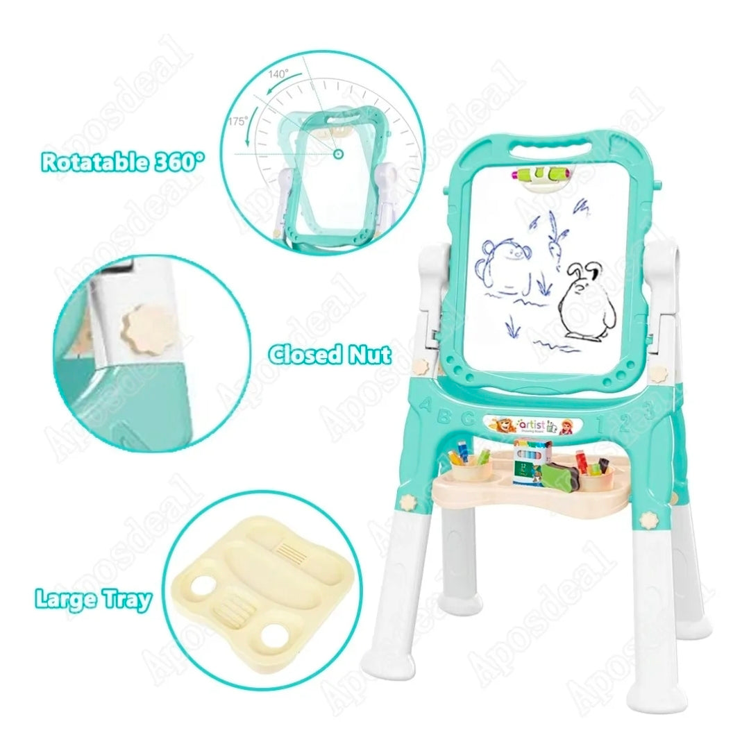 Caballete para niños ajustable con accesorios