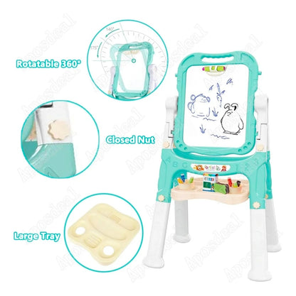 Caballete para niños ajustable con accesorios