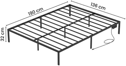 Base De Cama Plegable De Metal Con Enchufe Usb