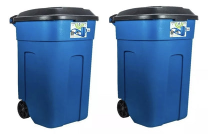 135 L Bote De Basura Con Tapa Y Ruedas 2 Pzas
