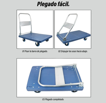 Carro de carga plataforma plegable 550kg