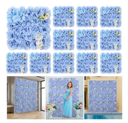 Panel flores rosas artificiales 12piezas 38x38cm