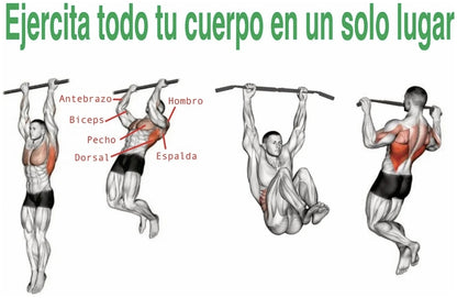 Barra Para Dominadas Abdominales  NEGRO soporte 150kg