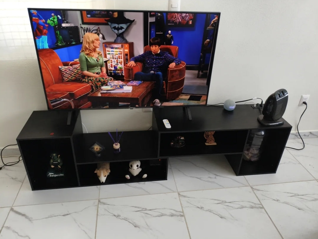 Mueble de TV con luces LED montaje ajustable