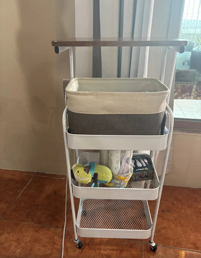 Carrito de almacenamiento de metal 4 niveles