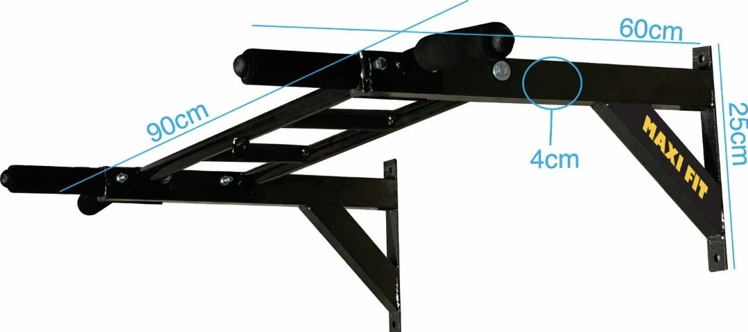 Barra Para Dominadas Abdominales  NEGRO soporte 150kg
