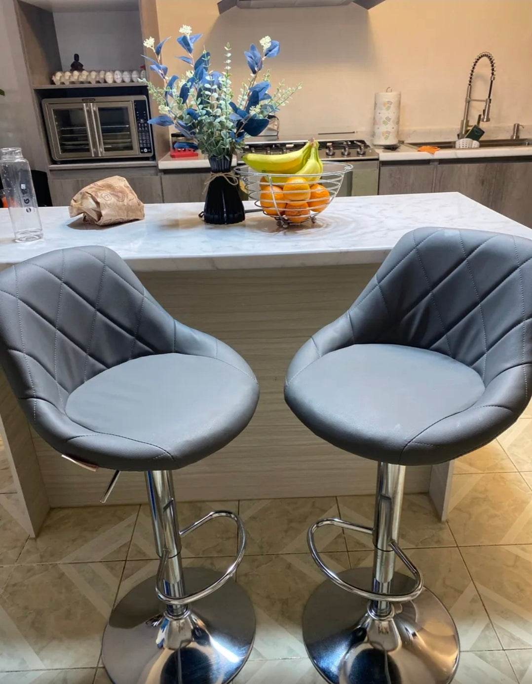 2 bancos para barra con respaldo